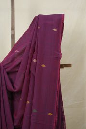 Two Tone Magenta Mul Bengal Cotton Jamdani Saree - SRTTMMBCJS213