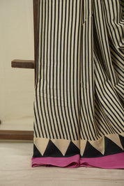 Cream HBP Cotton Saree - SRCCS3777