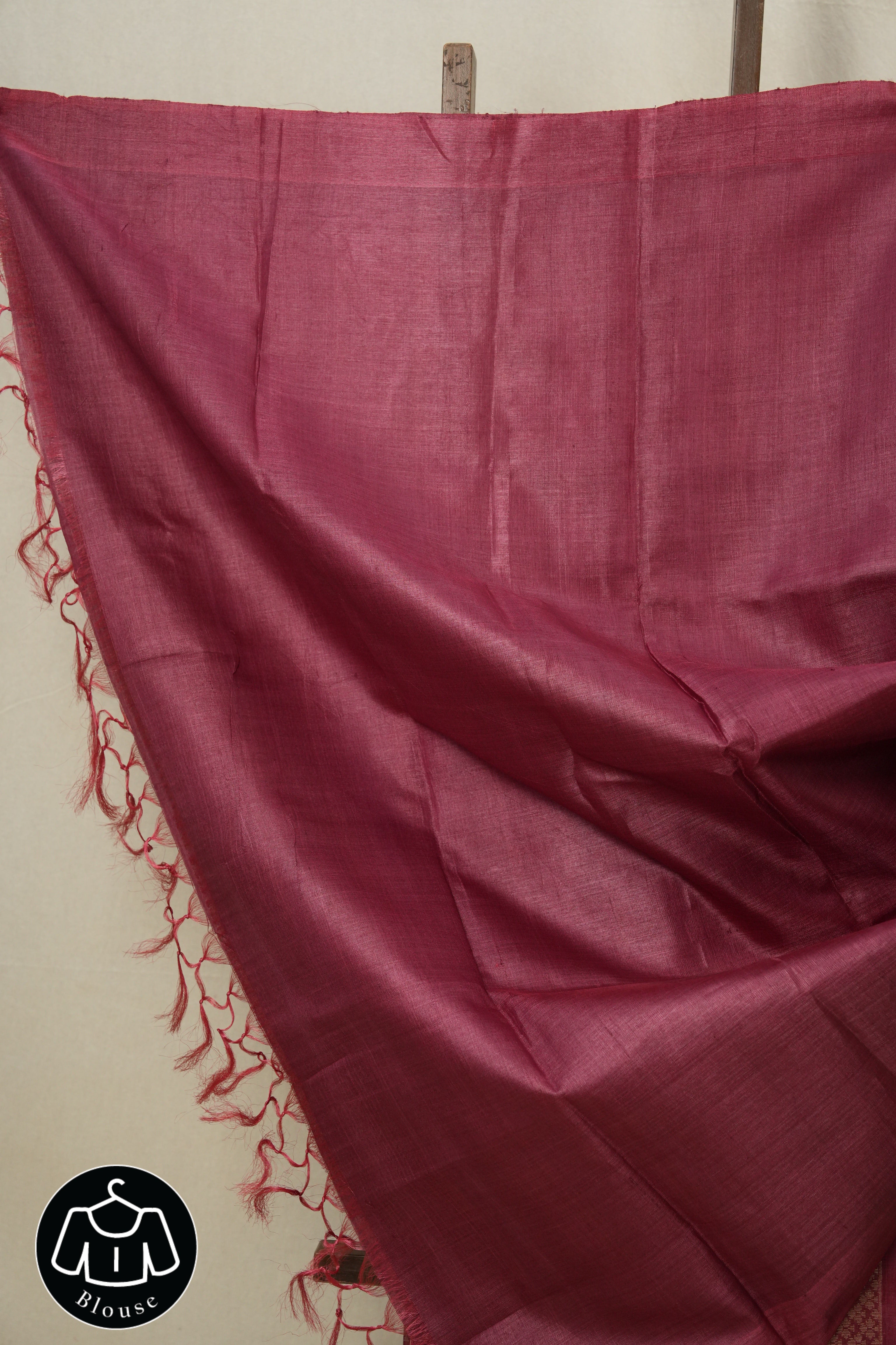 Dark Pink Tussar Silk Saree - SRDPTSS1538