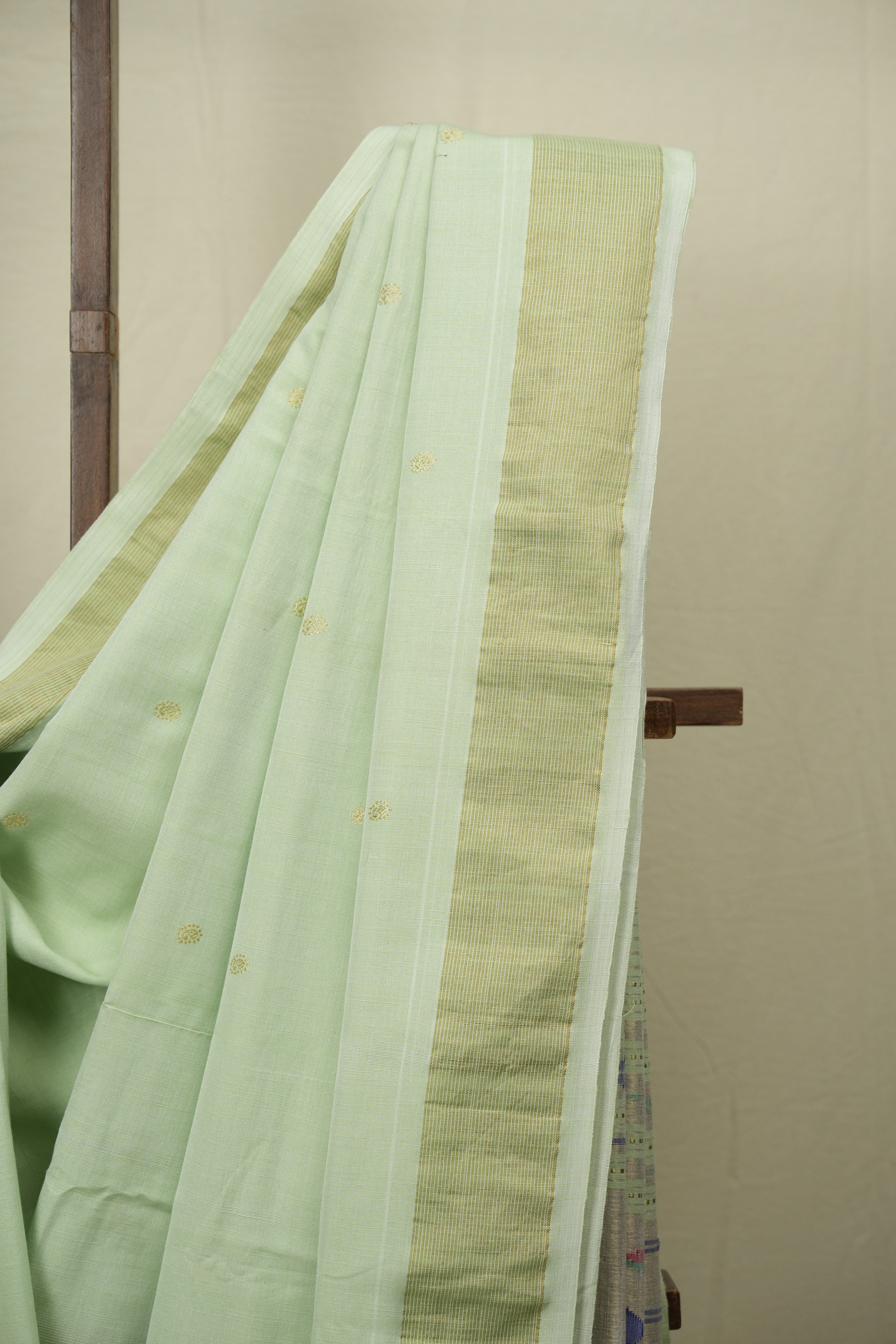 Mint Cotton Paithani Saree - SRMCPS793