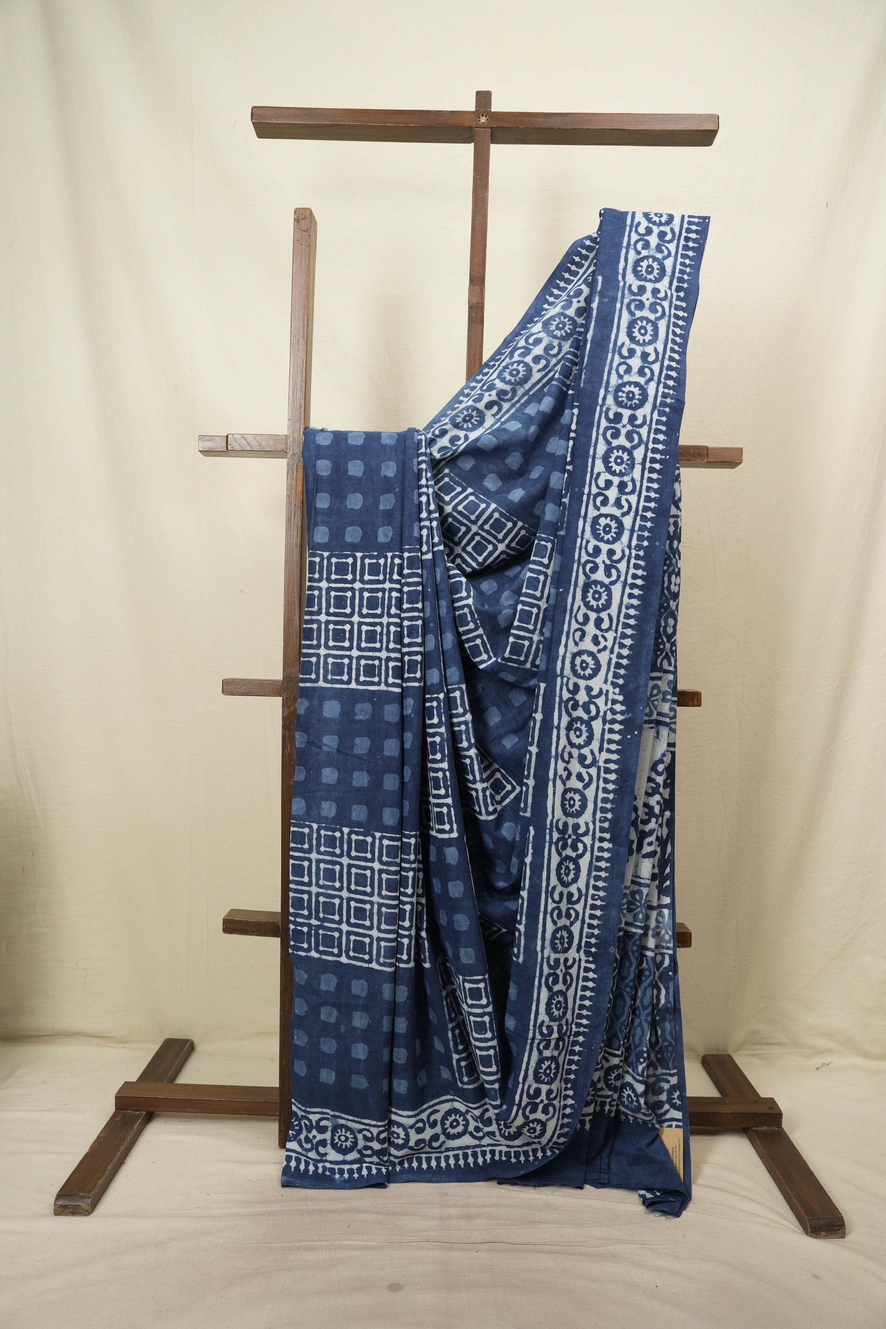 Indigo HBP Cotton Saree - SRICS3784