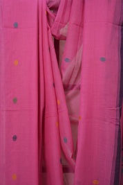 Pink Mul Bengal Cotton Jamdani Saree - SRPMBCJS214