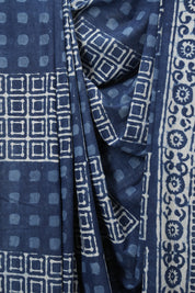 Indigo HBP Cotton Saree - SRICS3784