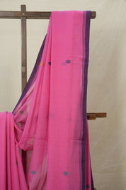 Pink Mul Bengal Cotton Jamdani Saree - SRPMBCJS214
