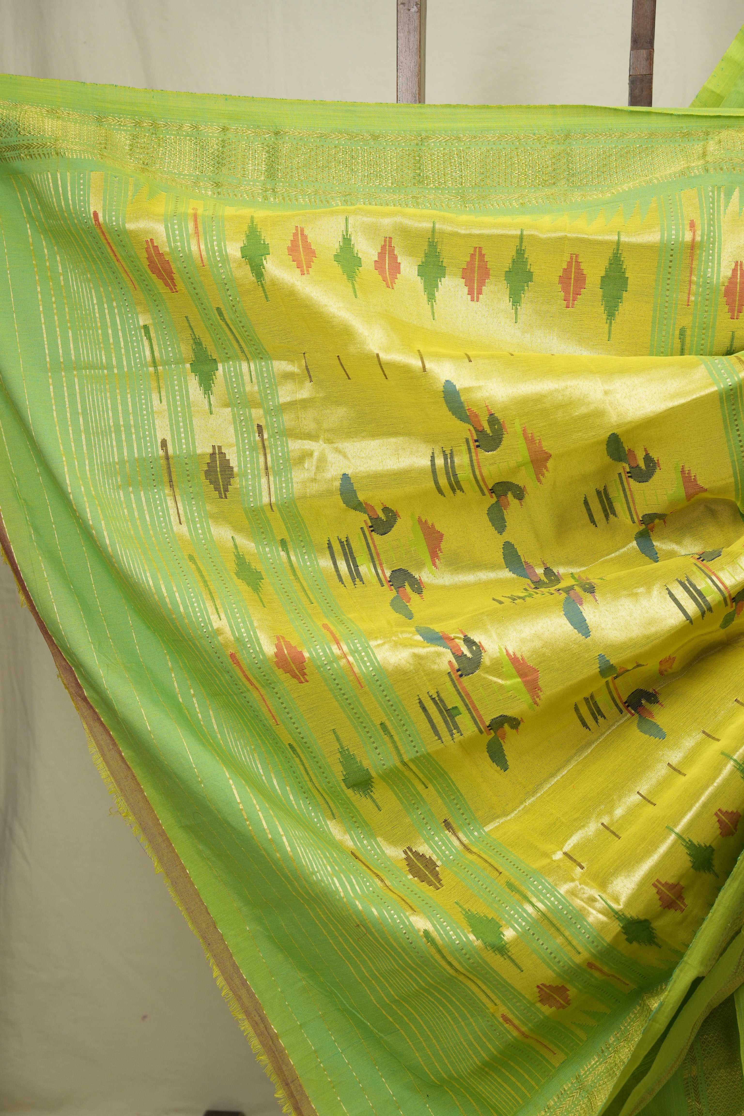 Pista Cotton Paithani Saree - SRPCPS795
