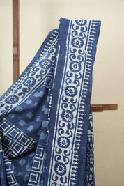 Indigo HBP Cotton Saree - SRICS3784