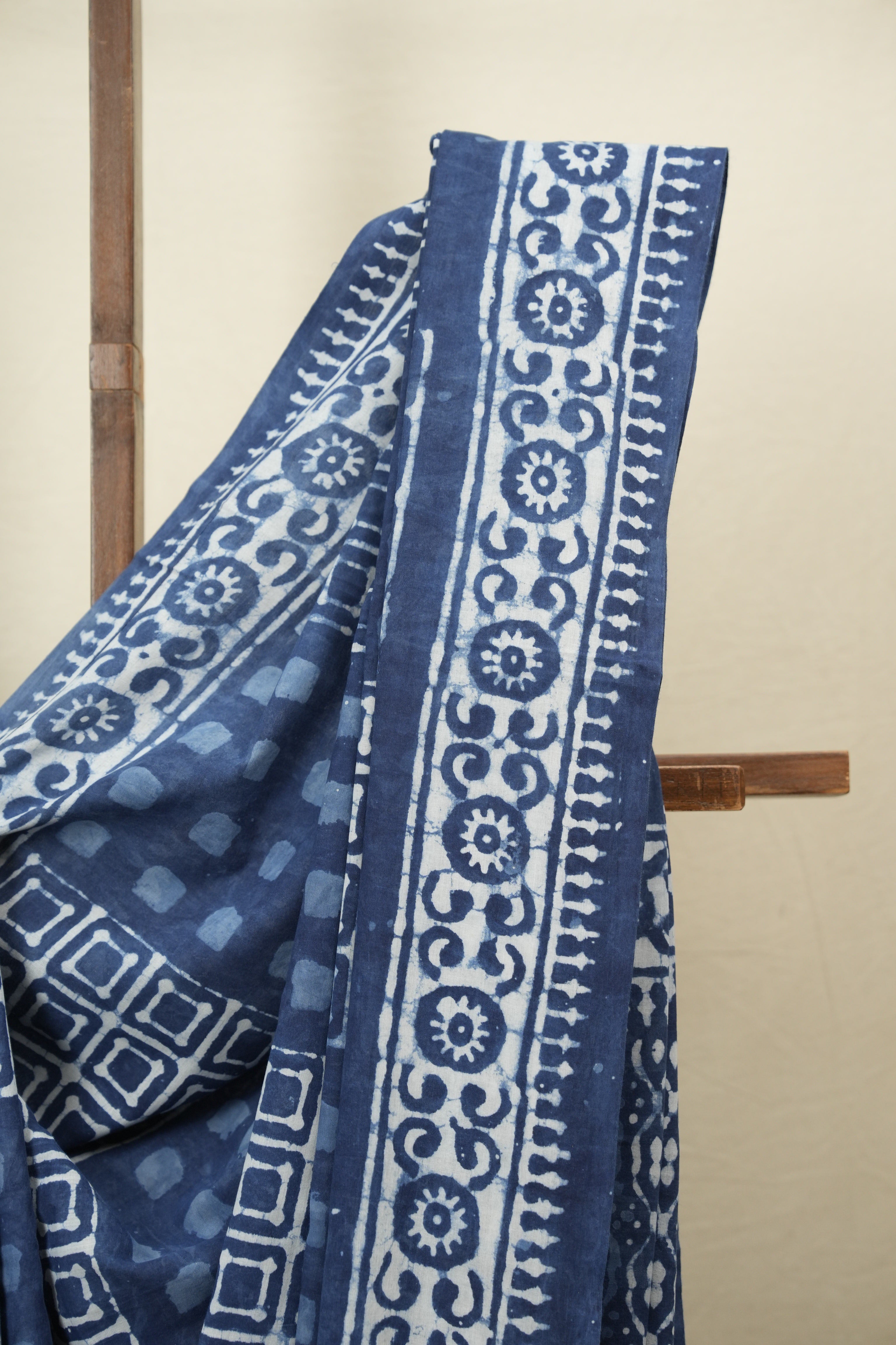 Indigo HBP Cotton Saree - SRICS3784
