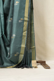 Green Tussar Silk Saree - SRGTSS1532