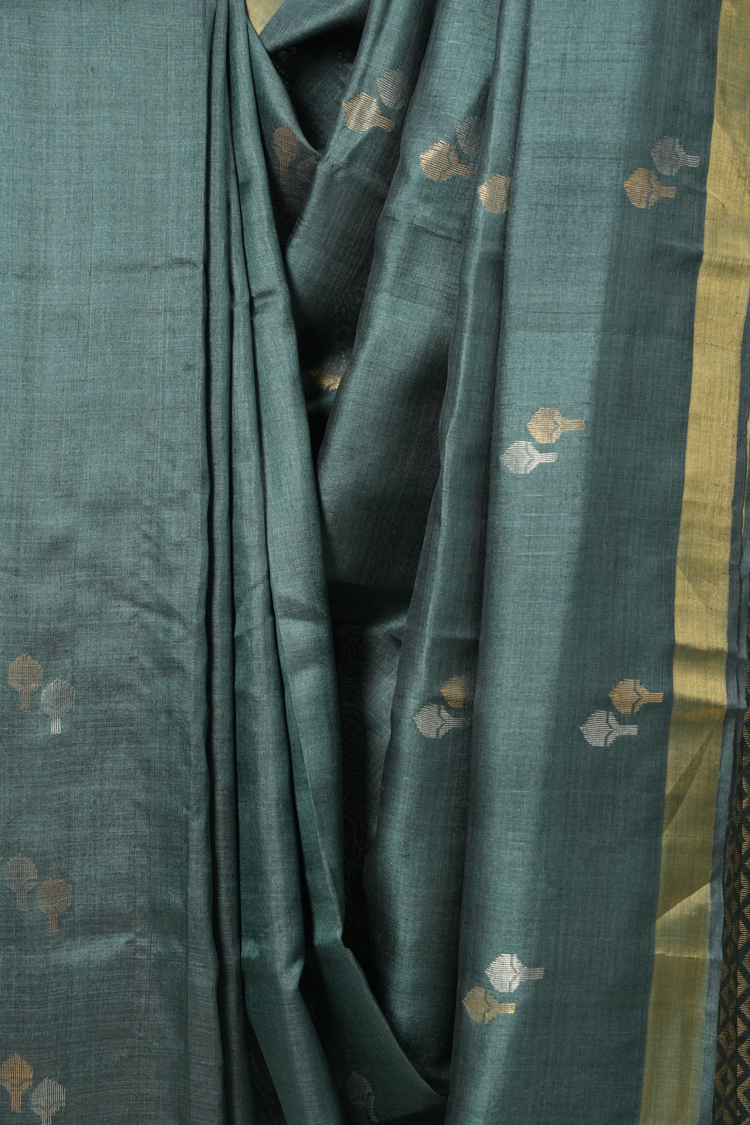 Green Tussar Silk Saree - SRGTSS1532