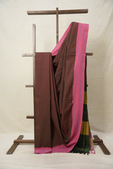 Maroon Cotton Ilkal Saree  - SRMCIS708