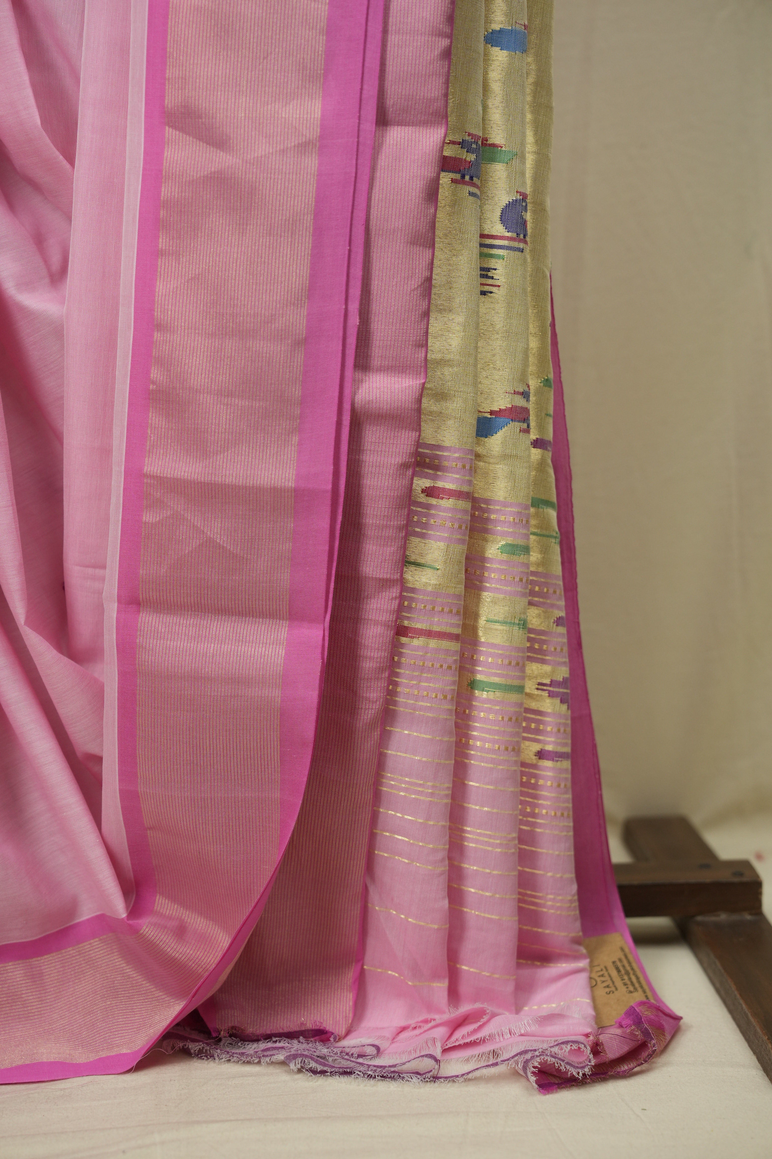 Baby Pink Cotton Paithani Saree - SRBPCPS798