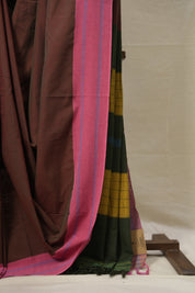 Maroon Cotton Ilkal Saree  - SRMCIS708