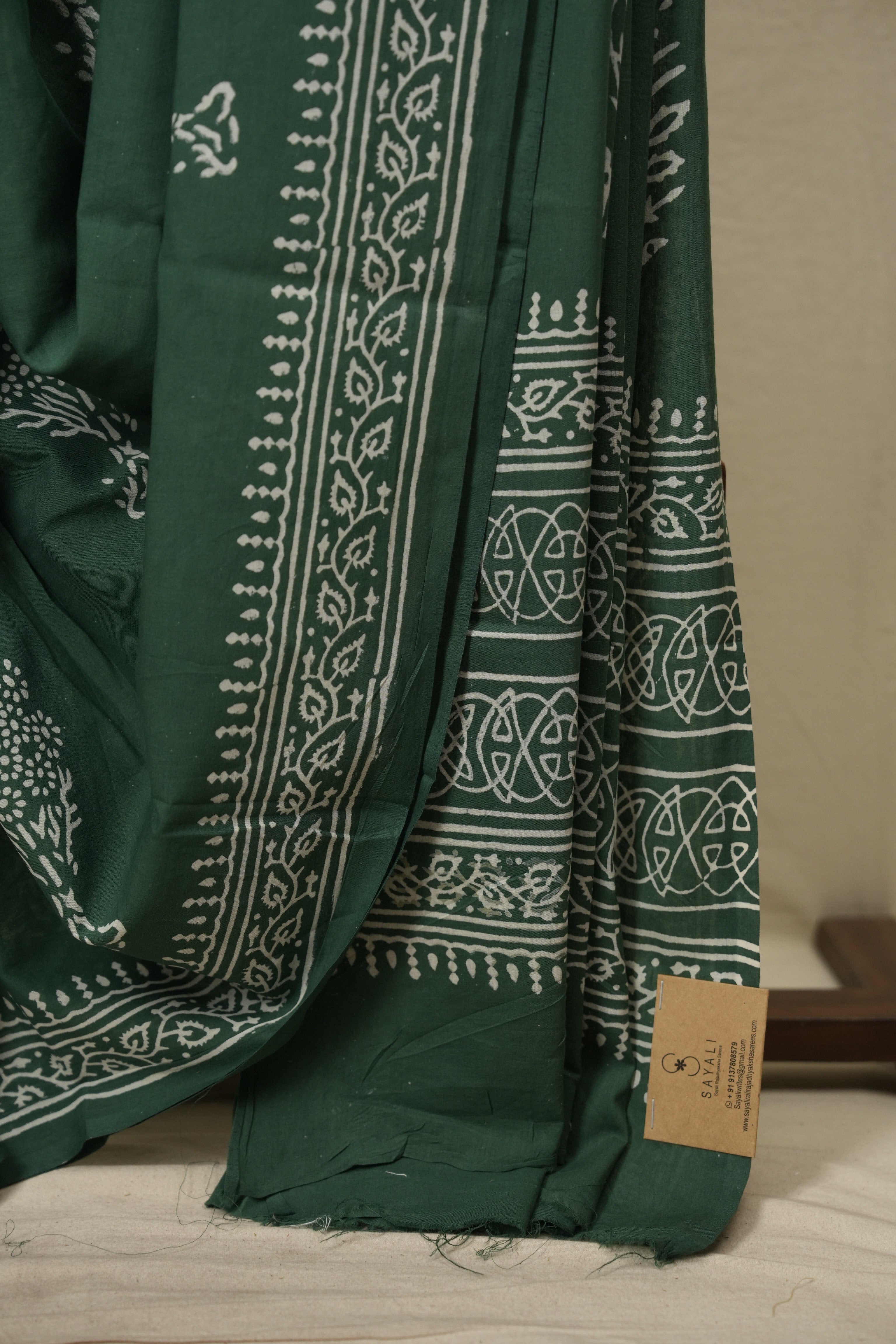 Green HBP Cotton Saree - SRGCS3778
