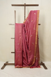 Dark Pink Tussar Silk Saree - SRDPTSS1531