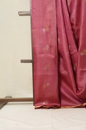 Dark Pink Tussar Silk Saree - SRDPTSS1531