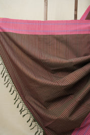 Maroon Cotton Ilkal Saree  - SRMCIS708