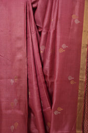 Dark Pink Tussar Silk Saree - SRDPTSS1531