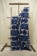 Indigo HBP Cotton Saree - SRICS3796
