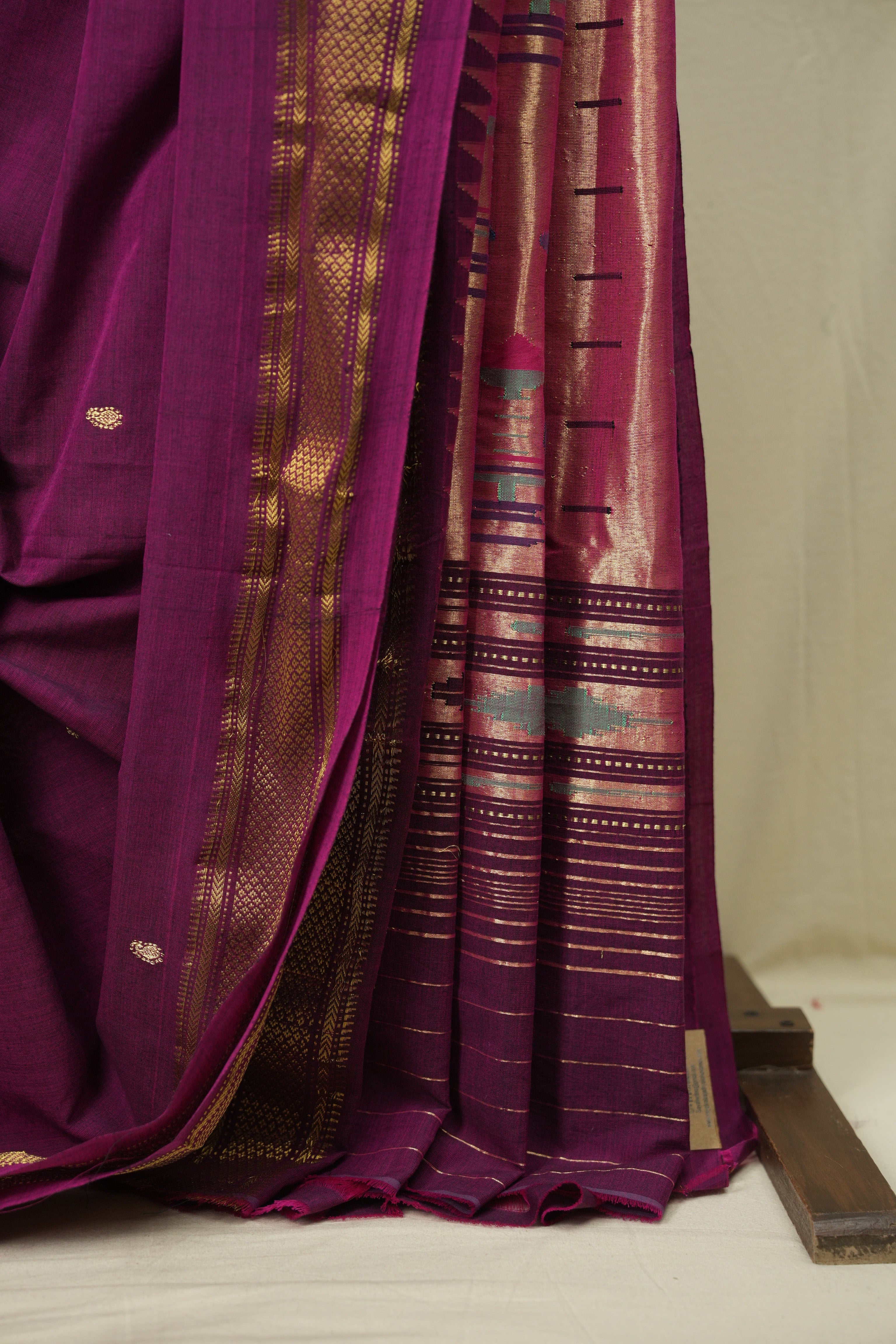 Rani Pink Cotton Paithani Saree - SRRPCPS791