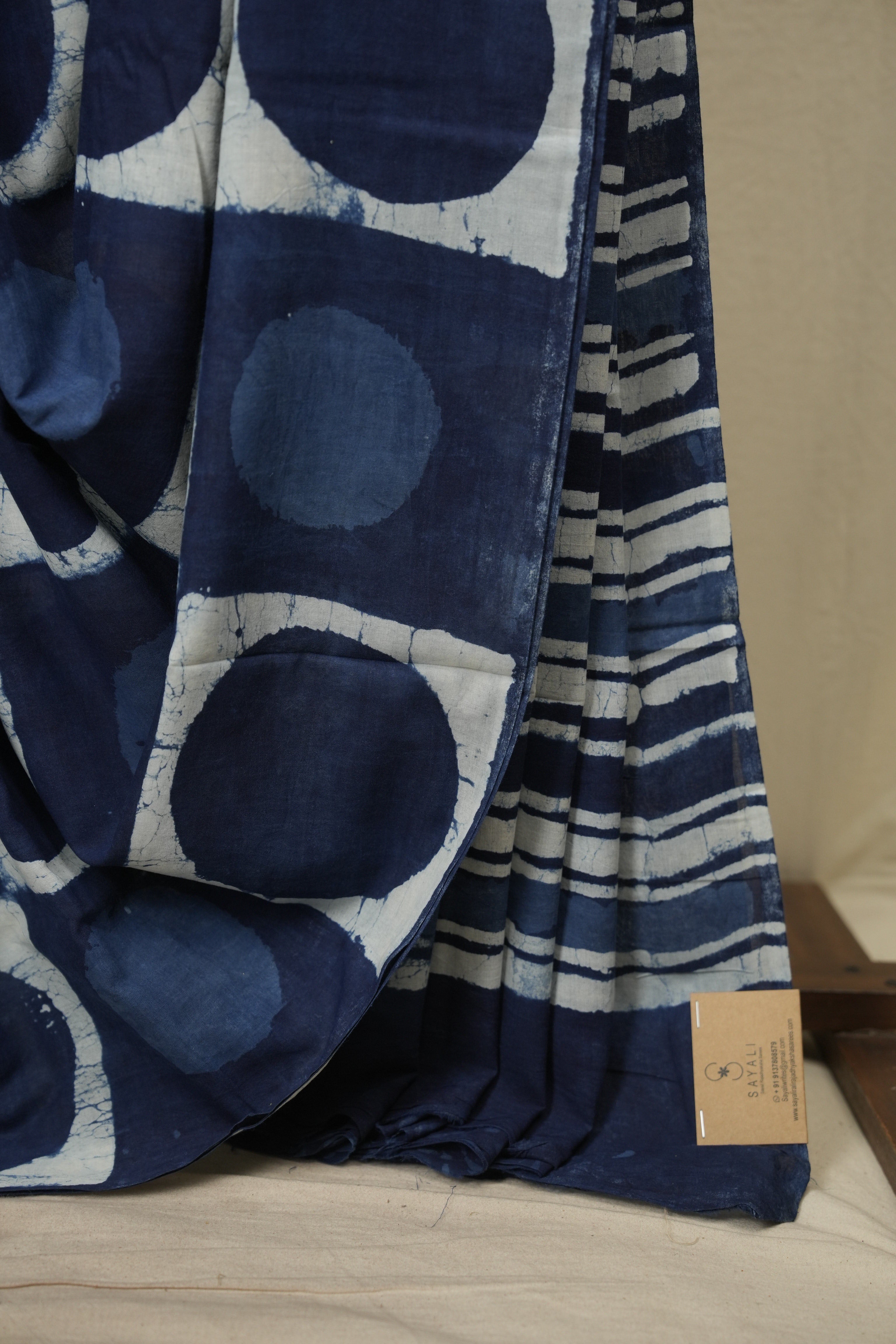 Indigo HBP Cotton Saree - SRICS3796