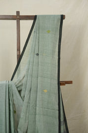 Sage Green Mul Bengal Cotton Jamdani Saree - SRSGBCJS216