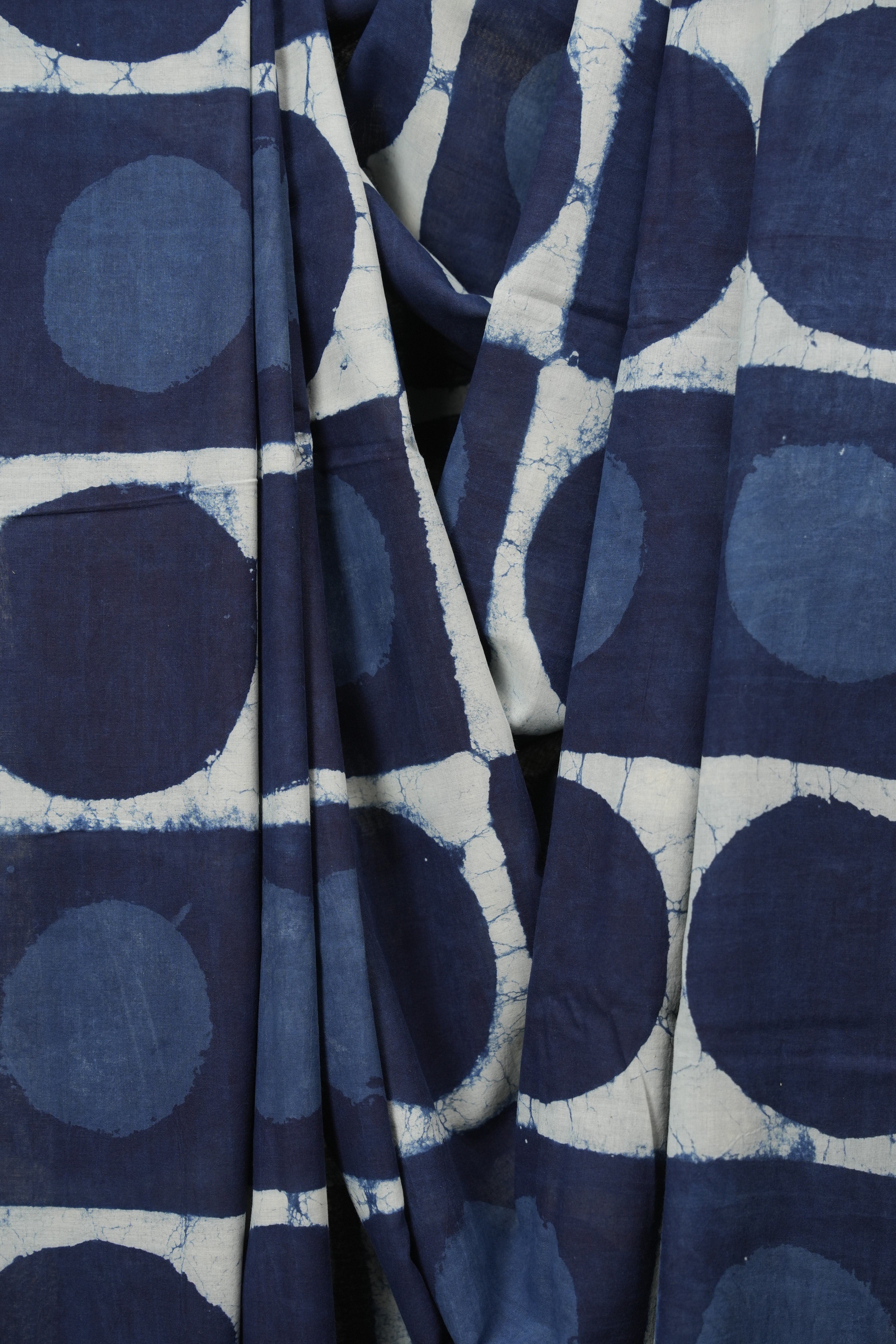Indigo HBP Cotton Saree - SRICS3796