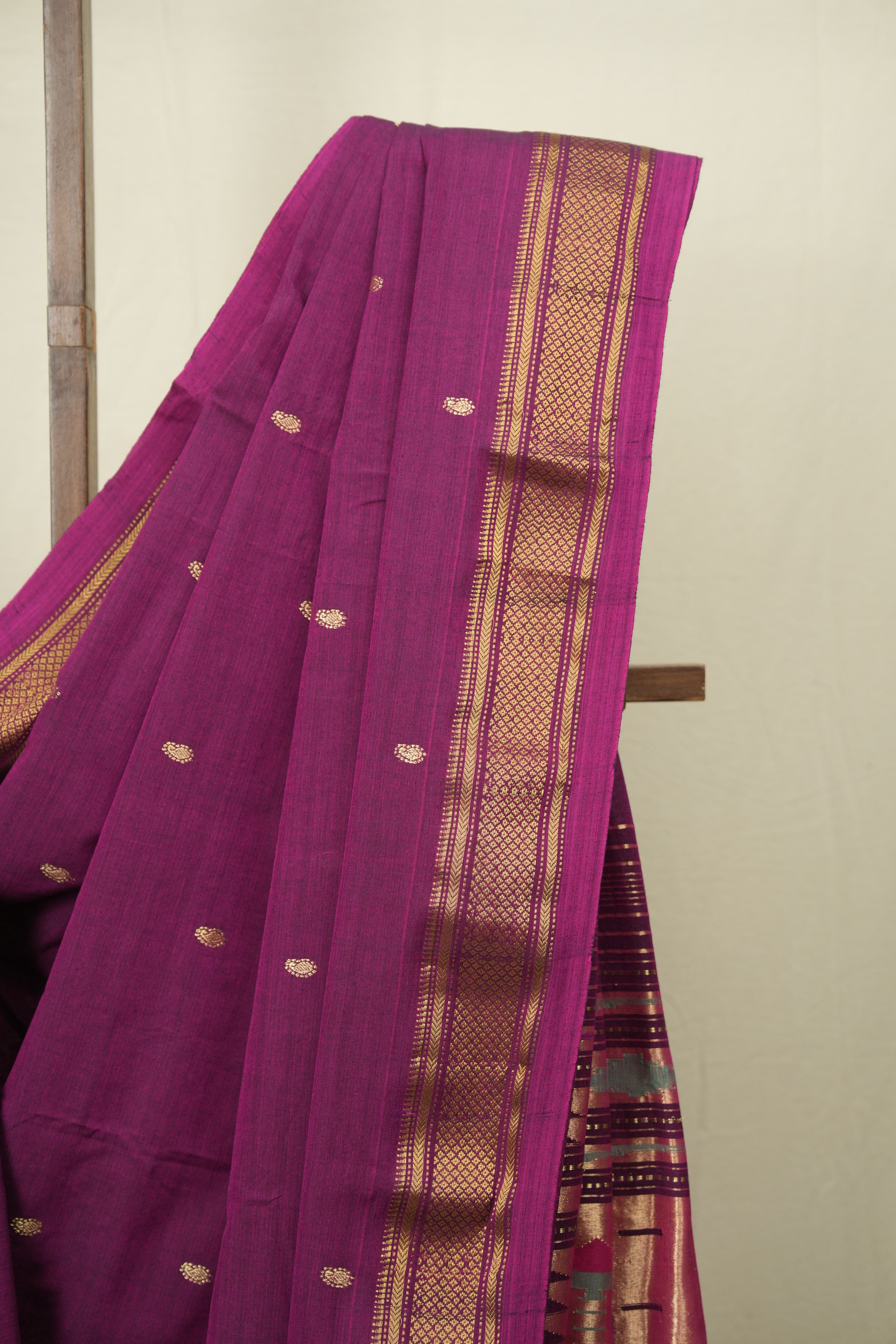 Rani Pink Cotton Paithani Saree - SRRPCPS791