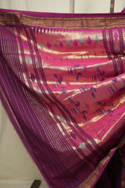 Rani Pink Cotton Paithani Saree - SRRPCPS791