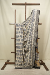 Off White HBP Cotton Saree - SROWCS3795