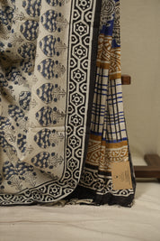Off White HBP Cotton Saree - SROWCS3795