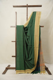 Green Stripes Cotton Ilkal Saree  - SRGSCIS666