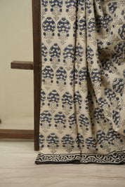 Off White HBP Cotton Saree - SROWCS3795