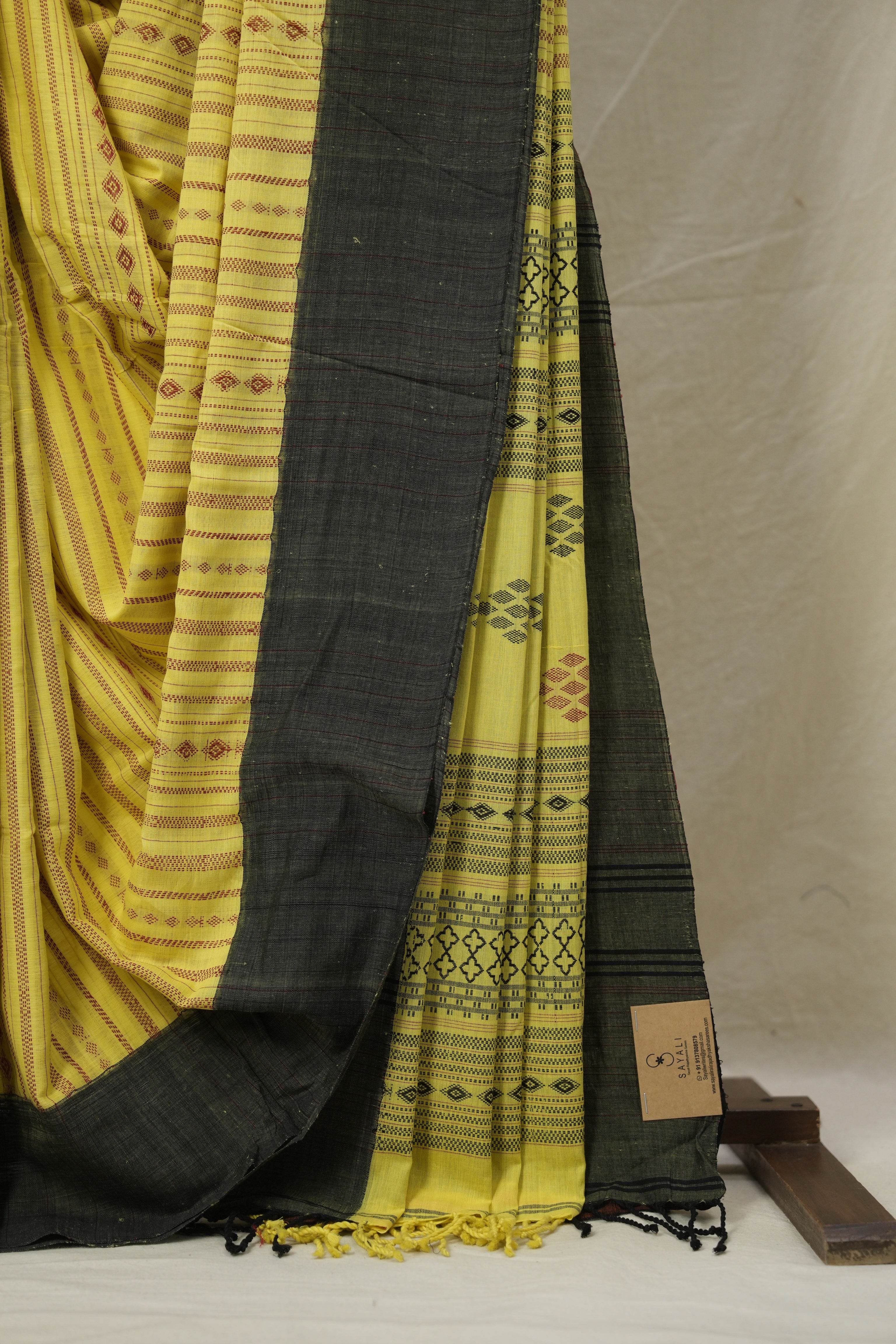 Yellow Bengal Cotton Saree - SRYBCS136