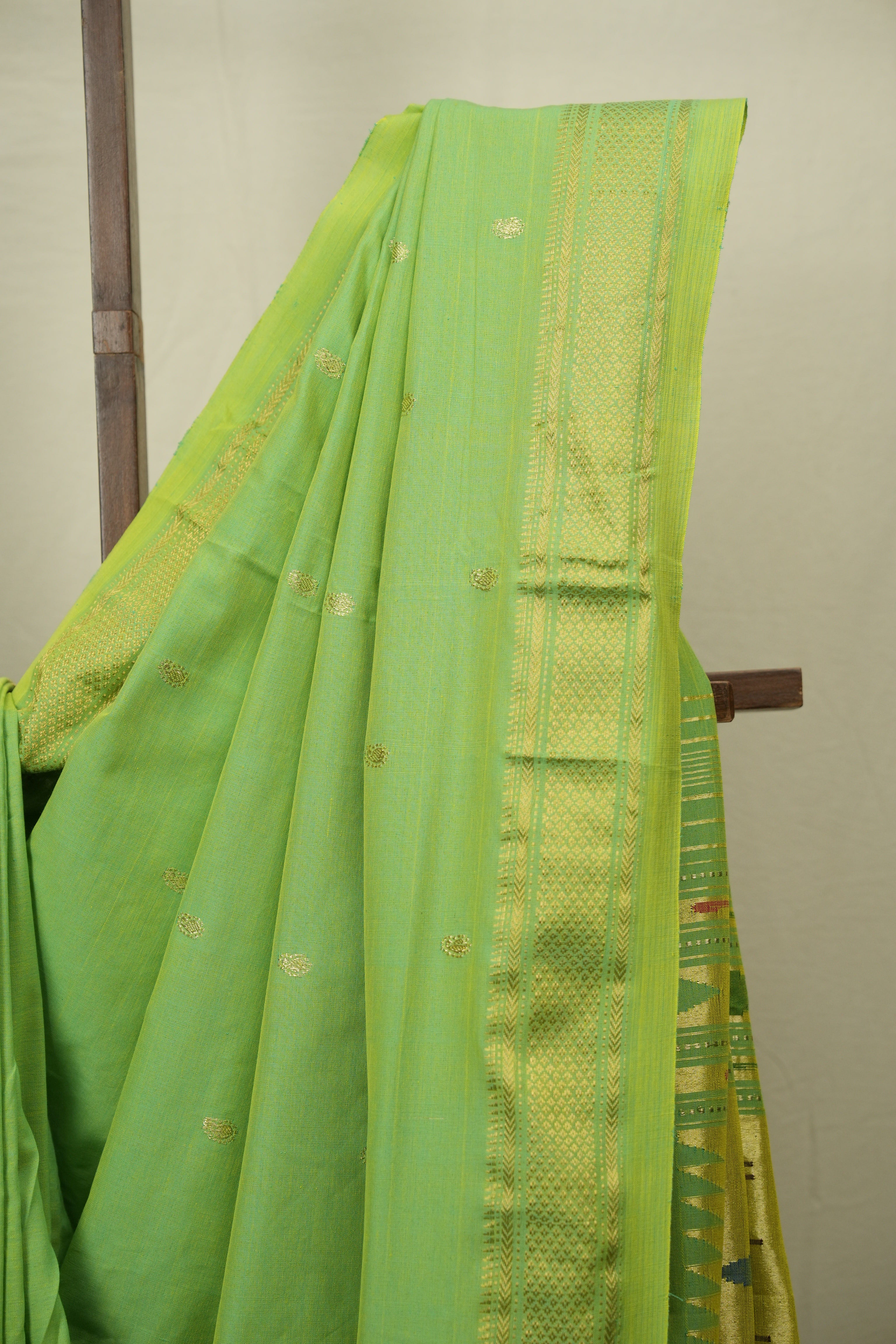 Pista Cotton Paithani Saree - SRPCPS792