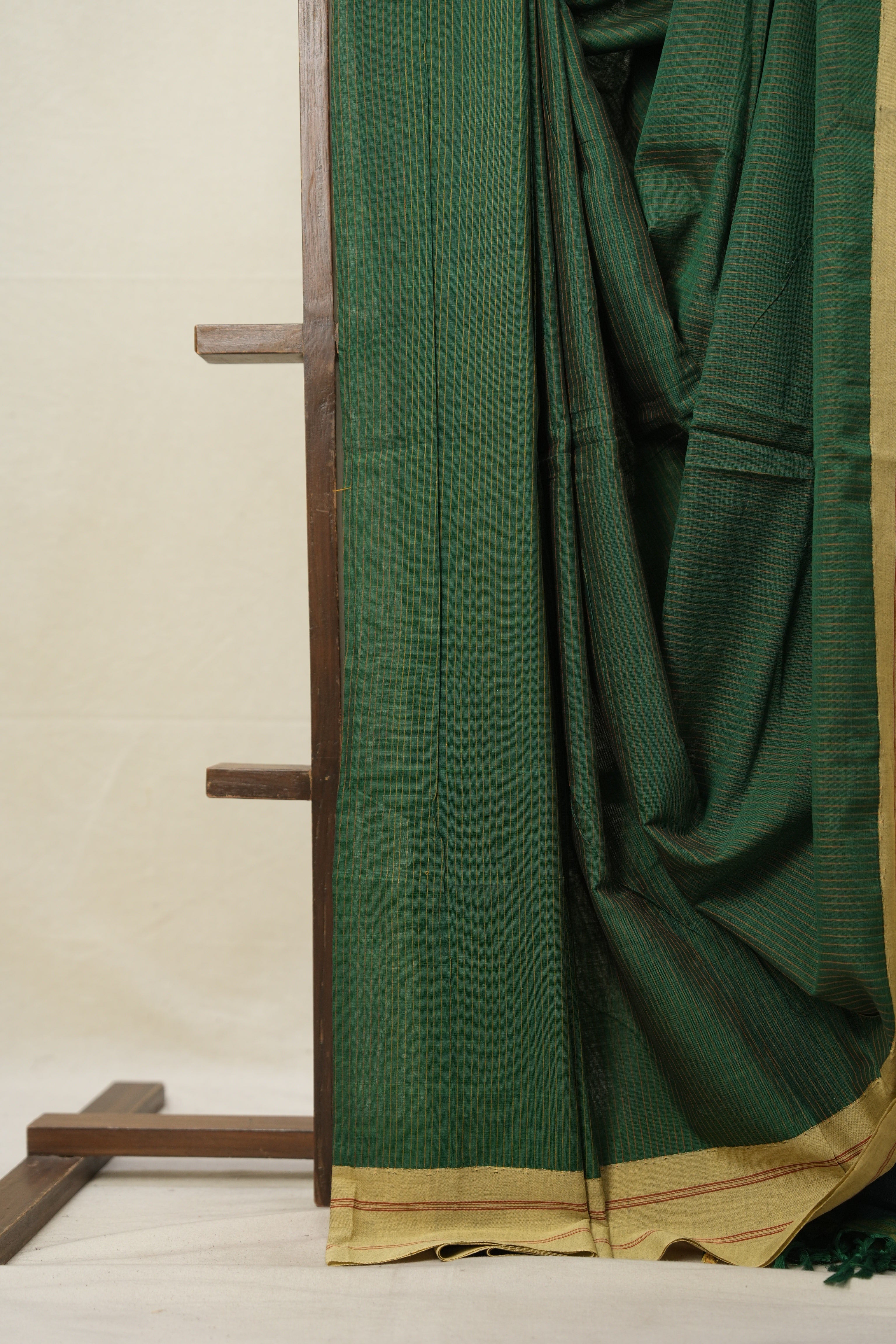 Green Stripes Cotton Ilkal Saree  - SRGSCIS666
