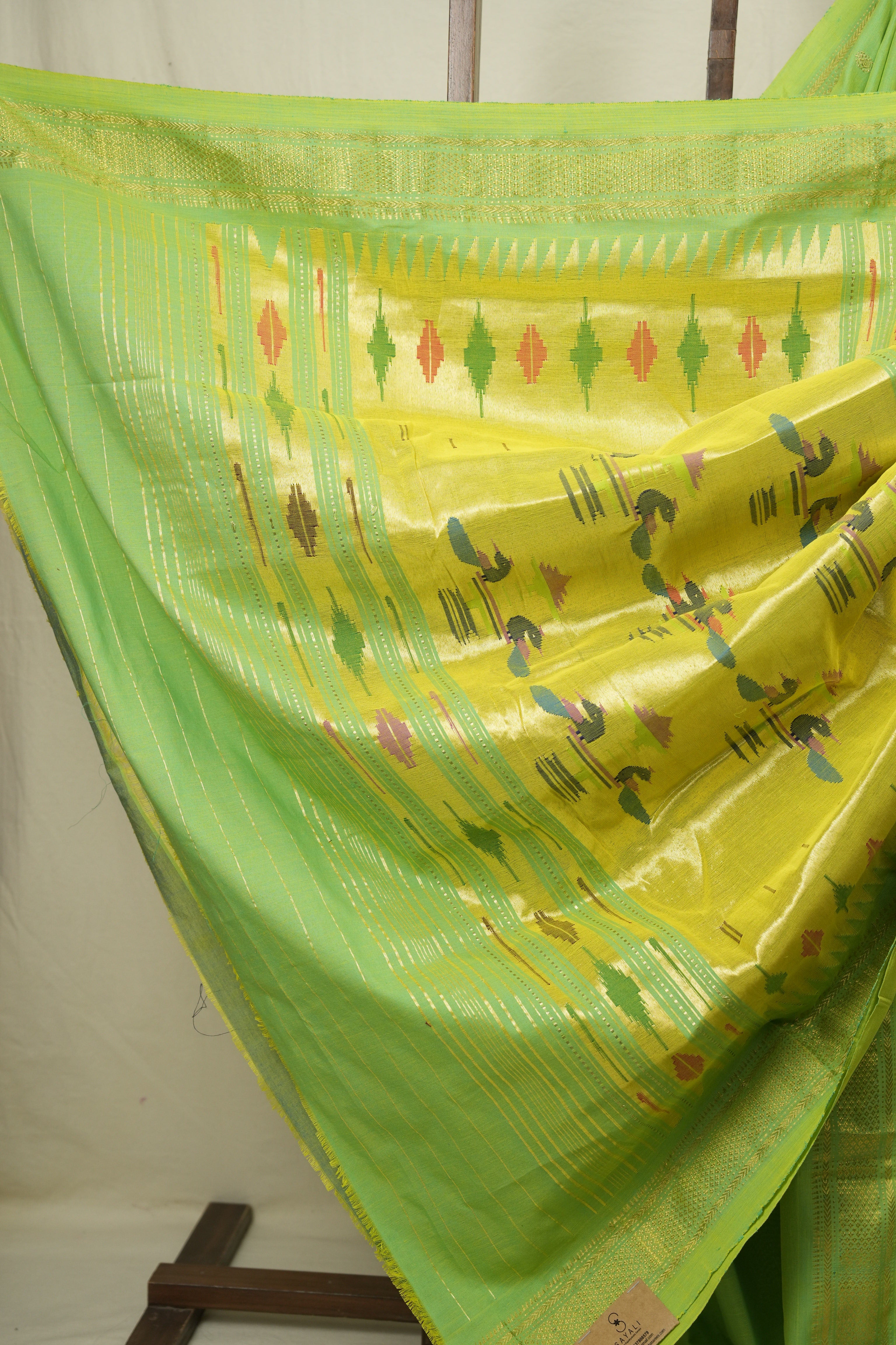 Pista Cotton Paithani Saree - SRPCPS792