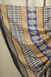 Off White HBP Cotton Saree - SROWCS3795