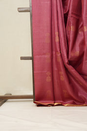 Dark Pink Tussar Silk Saree - SRDPTSS1528