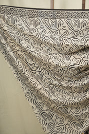 Off White HBP Cotton Saree - SROWCS3795