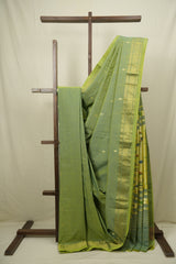 Two Tone Green Cotton Paithani Saree - SRTTGCPS794