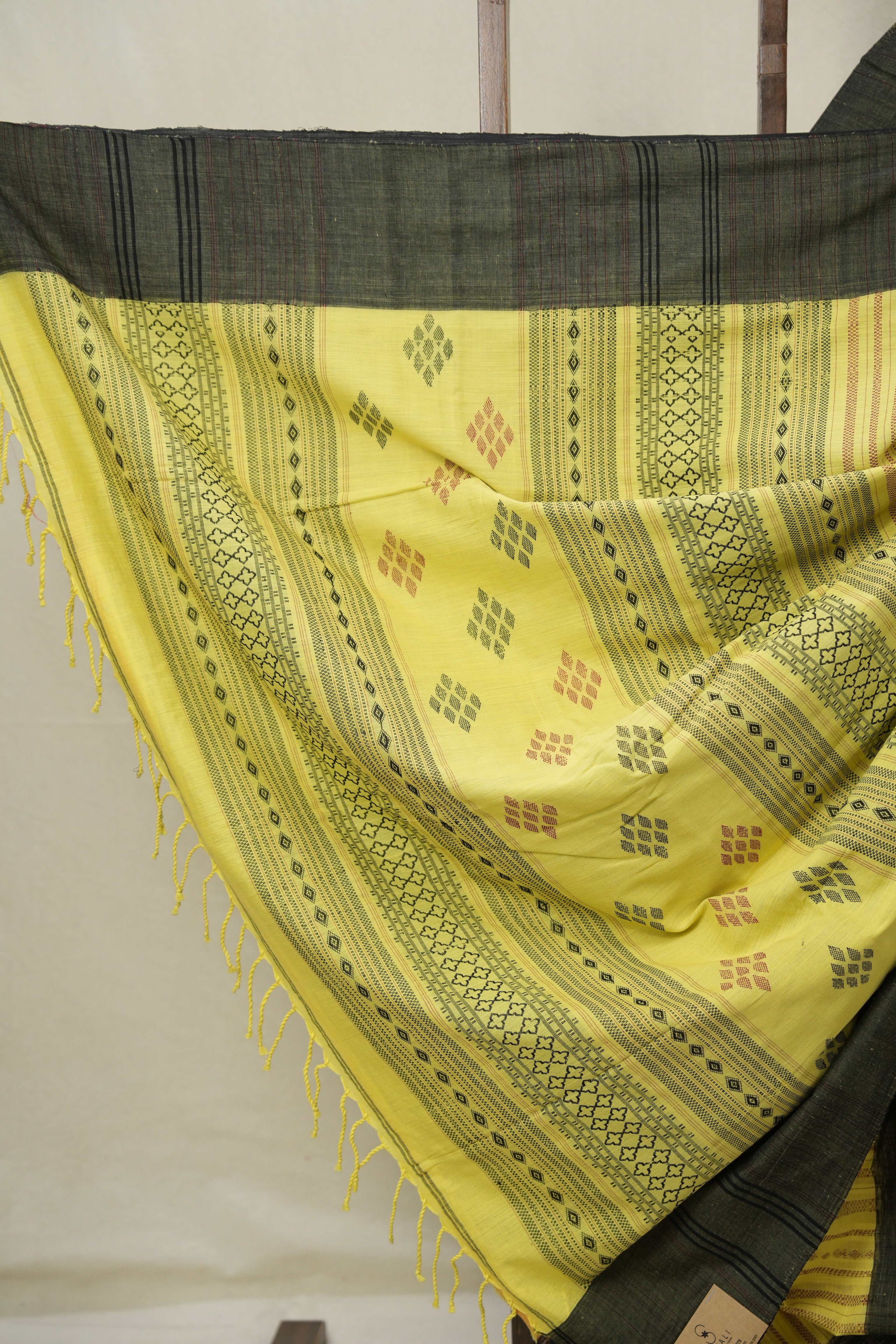 Yellow Bengal Cotton Saree - SRYBCS136