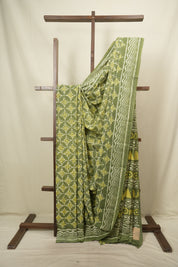 Green HBP Cotton Saree - SRGCS3793