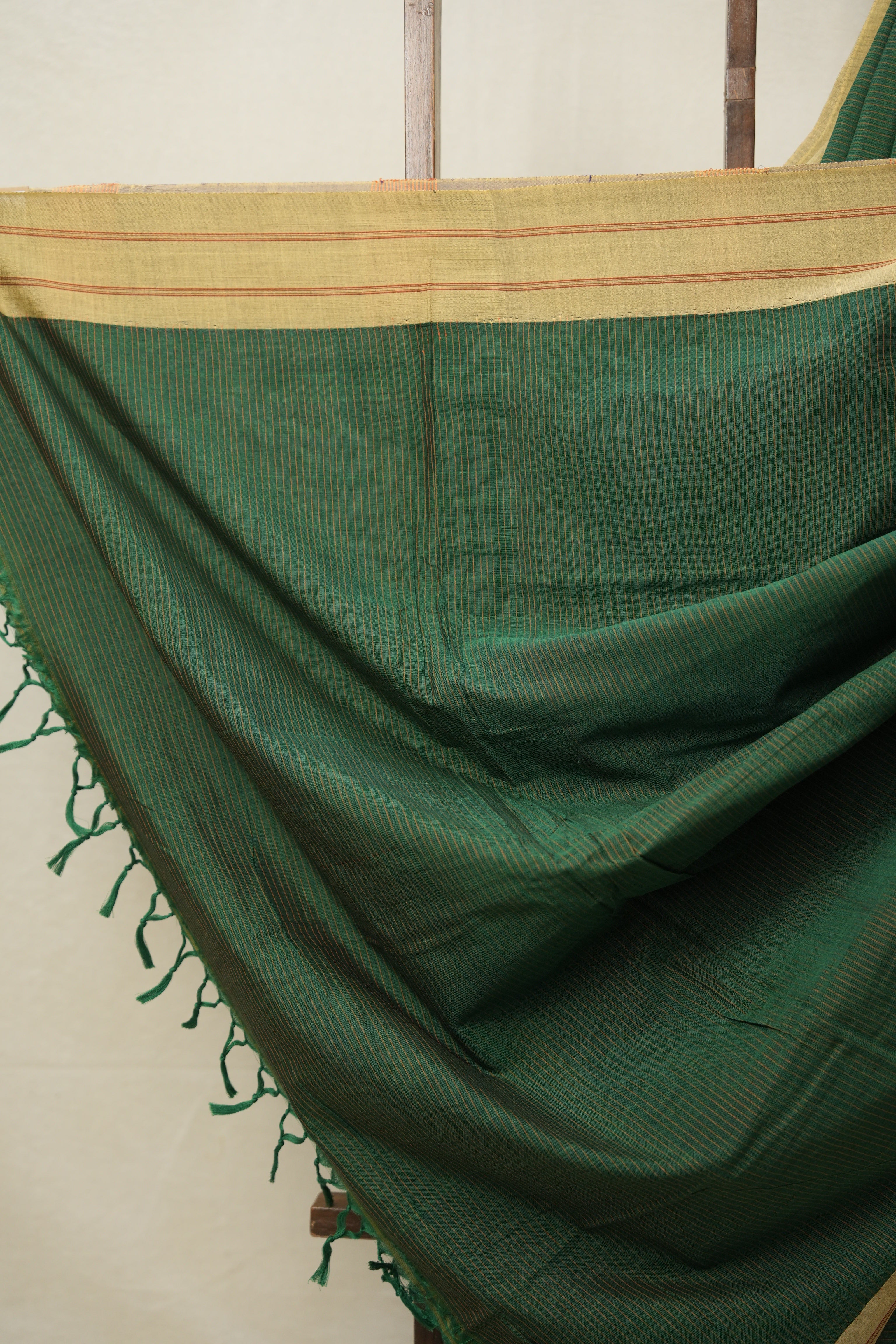Green Stripes Cotton Ilkal Saree  - SRGSCIS666