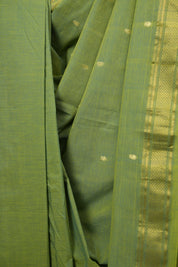 Two Tone Green Cotton Paithani Saree - SRTTGCPS794