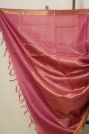 Dark Pink Tussar Silk Saree - SRDPTSS1528