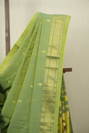 Two Tone Green Cotton Paithani Saree - SRTTGCPS794