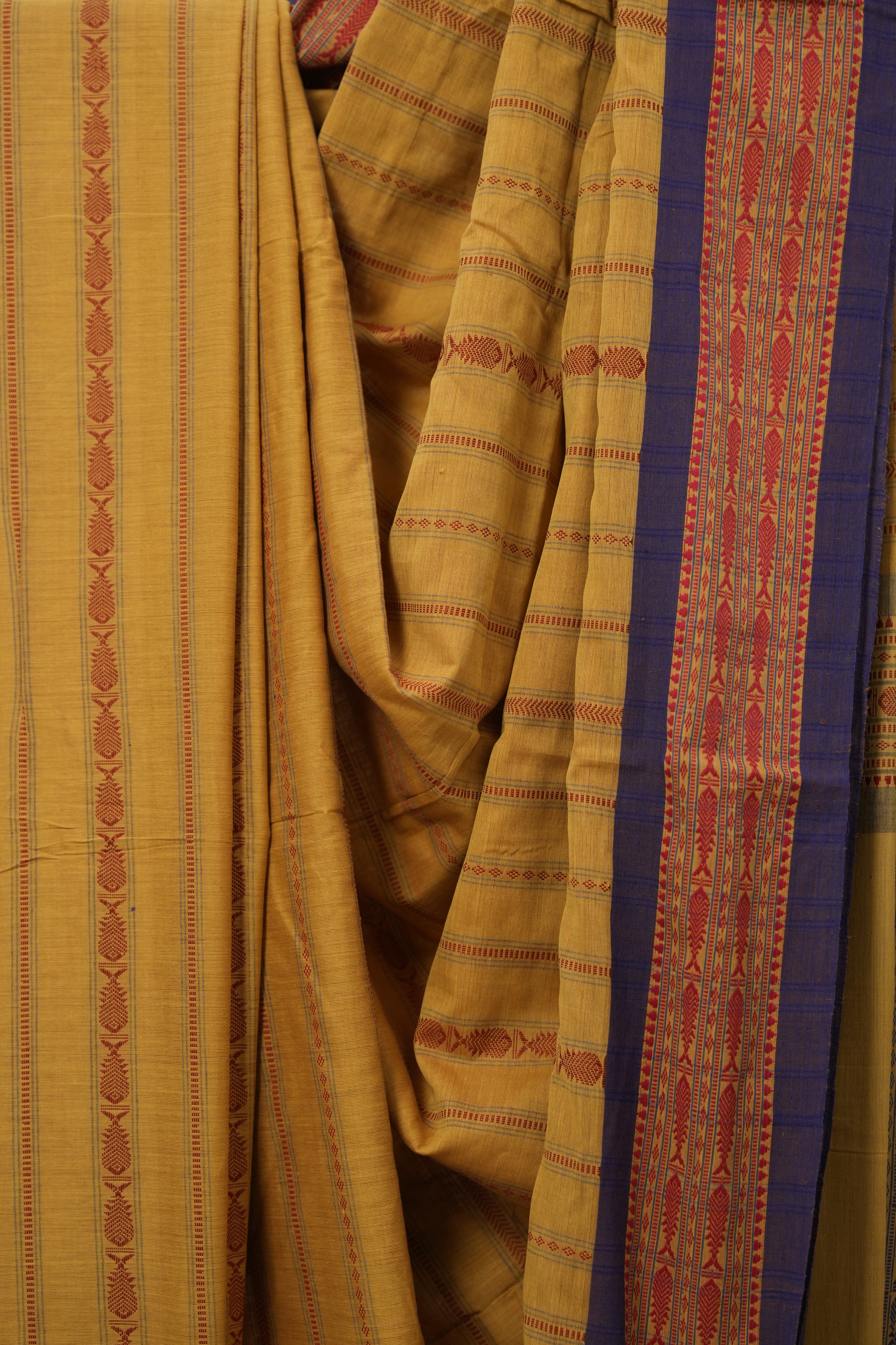 Sand Brown Bengal Cotton Saree - SRSBBCS135