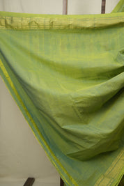 Two Tone Green Cotton Paithani Saree - SRTTGCPS794
