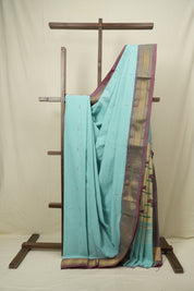 Aqua Cotton Paithani Saree - SRACPS814