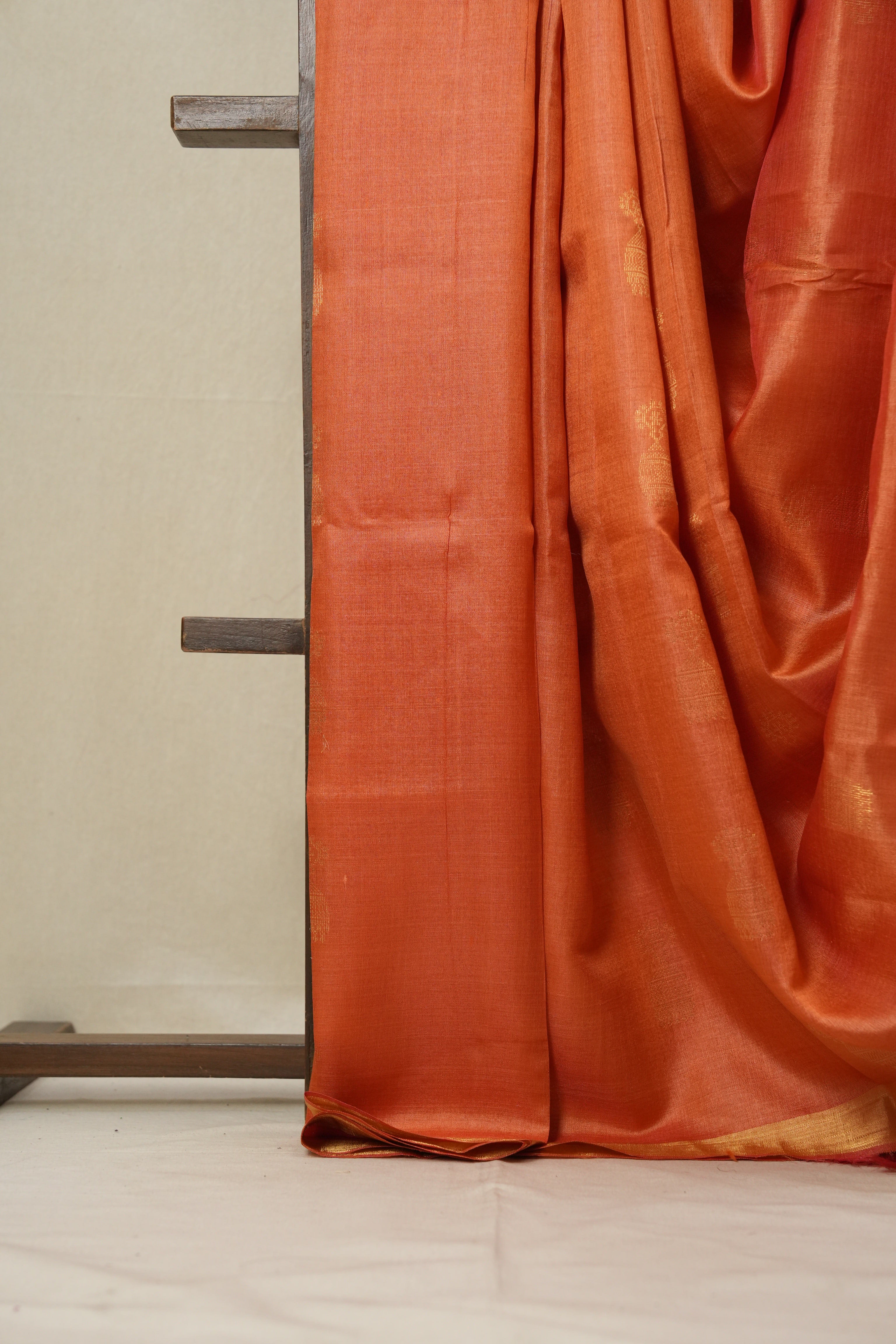 Peach Tussar Silk Saree - SRPTSS1527